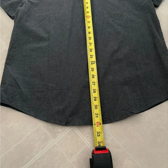 Guess Men's Short Sleeve Button-Down Shirt with P.U leather detail - Picture 7 of 10